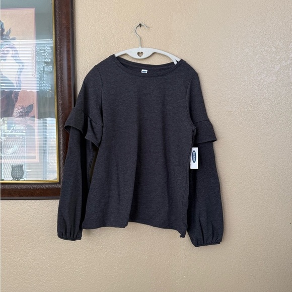 NWT Old Navy French Terry Ruffle Sleeve Sweatshirt Size Medium - Picture 2 of 4